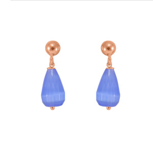Agate Teardrop Stud: Blue Agate Teardrop Stud