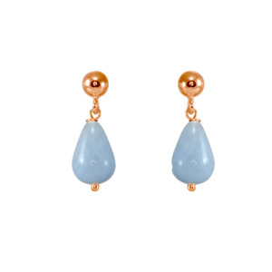 Agate Teardrop Stud: Blue Jade Agate Teardrop Stud
