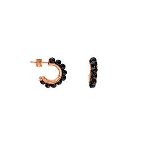 Black Gemstone Hoop Earrings - $153 RRP