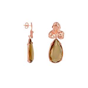 Champagne 3 Leaf Teardrop Earrings - $309 RRP
