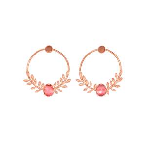 Wreath Earrings: Pink Stone Wreath Earrings - $244 RRP