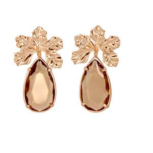 Large Champagne Teardrop: 5 Leaf Rose Gold with Large Champagne Teardrop - $348 RRP