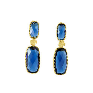 Blue Rectangle Drop Earrings - $203 RRP