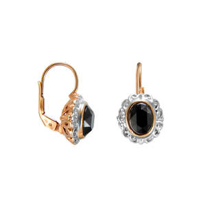 Crystal Oval Earrings: Black Agate Oval Earrings