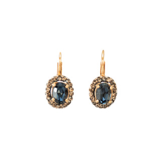 Crystal Earrings 2: Dark Blue & Fume Crystal Drop Earrings
