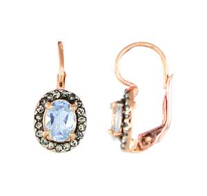 Powder Blue & Fume Crystal Earrings
