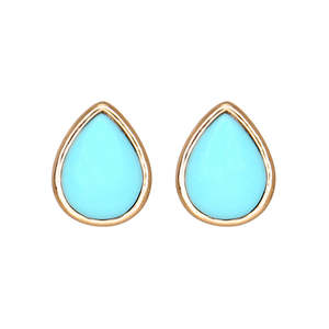 Turquoise Teardrop Crystal Earrings