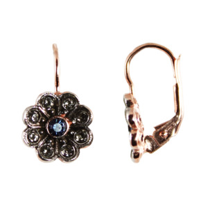 Flower Earrings 2: Dark Blue Flower Earrings