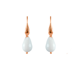 White Agate Teardrop Hook Earrings