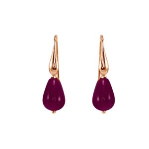 Ruby Agate Teardrop Hook Earrings
