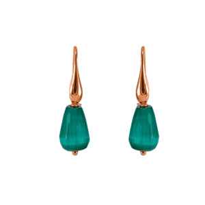 Agate Teardrop Hook: Green Agate Teardrop Hook Earrings