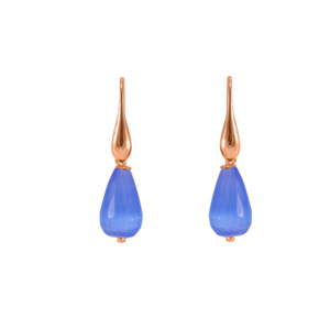 Blue Agate Teardrop Hook Earrings