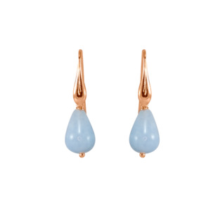 Blue Jade Agate Teardrop Hook Earrings