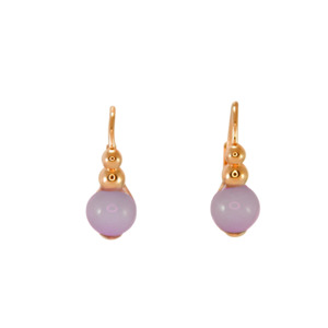 Round Lilac Drop Earrings