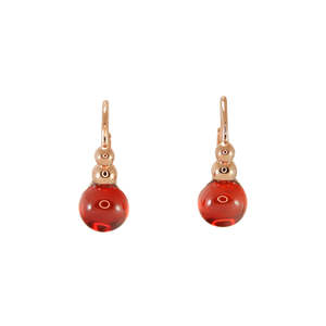 Drop Earrings: Round Clear Red Drop Earrings
