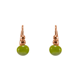 Drop Earrings: Round Olive Green Drop Earrings