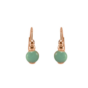 Drop Earrings: Round Milky Aqua Drop Earrings