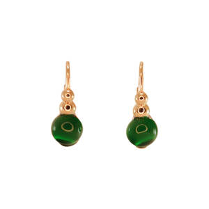Drop Earrings: Round Emerald Green Drop Earrings