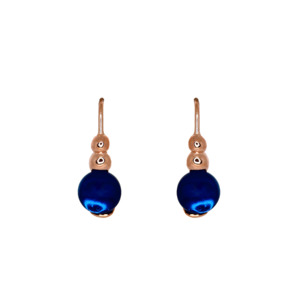 Round Blue Drop Earrings