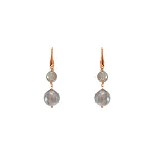 Double Drop Earrings: Labradorite Double Drop Earrings