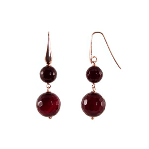 Double Drop Earrings: Ruby Agate Double Drop Earrings