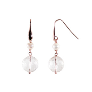 Double Drop Earrings: Crystal & Pearl Double Drop Earrings
