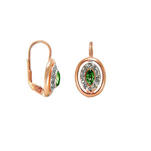 Cutout Oval with Light Green Crystal Centre