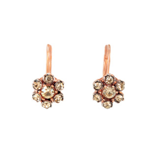 Crystal Flower Earrings: Small Bright Crystal Daisy Earrings