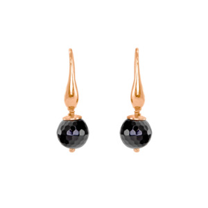 Black Agate Single Drop Earrings Small