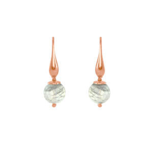 Single Drop Earrings Small: Cloudy Quartz Single Drop Earrings Small