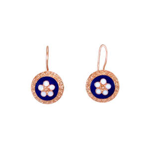 Simply Italian Delicata Collection: Blue Enamel Daisy Earrings