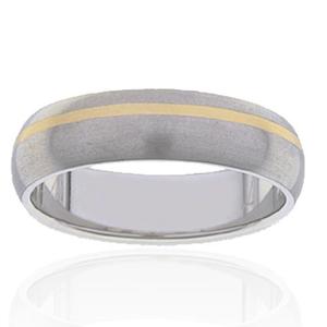 Products: Titanium Brushed Band with off centre 9 ct yellow gold inlay