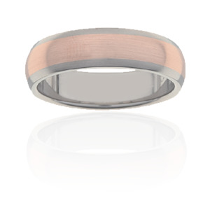 Products: Titanium Pipe Cut Band with Wide Rose Gold Inlay: Simply Suave New Zealand