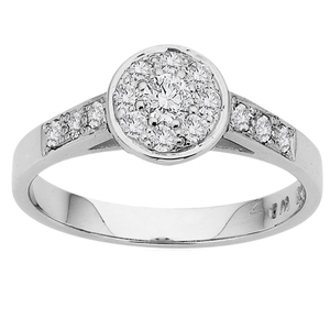 Products: Art Deco Pave Set Diamond and White Gold Engagement Ring