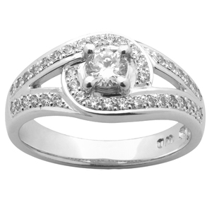Products: Solitare with a Swirl Inspired Engagement Ring