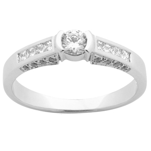 Products: Solitaire with Six Sided Wall of Diamonds