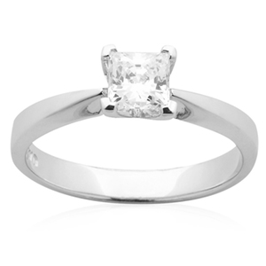 Products: Princess Cut Solitare set in White Gold: Engagement Rings