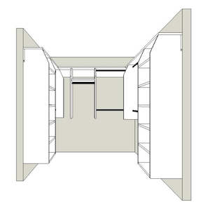 I Robe Walk In 1: 3 and 2 and 3 "U" Shape Walk In Wardrobe Combination