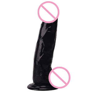 Dildos: Black Suction Base Dildo 22cm
