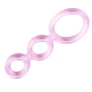 Triple Cock Ring | Clear Pink