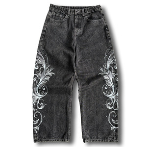 Pants: Black Flourish Jeans