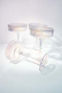 Glassware Collection: Iridescent Ribbed Cocktail Glasses
