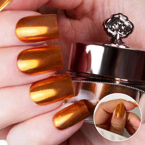 Finish_Metallic: Tangerine - Metallic Nail Powder