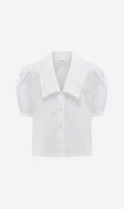 Frame Denim | The Poplin Sailor Blouse - White
