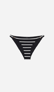 Anine Bing | Bellamy Bikini Bottom - Black & White Stripe