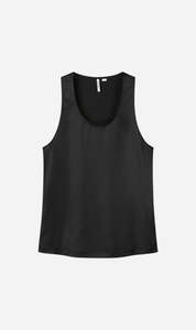 Sale Tops: Tonywack | Tailored Satin Sleeveless Top - Black