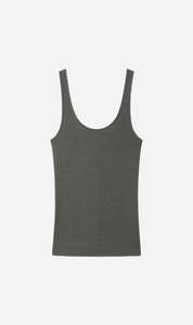 Tonywack | Tencel U Neck Sleeveless - Olive Charcoal