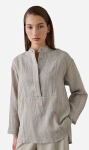 Laing: Laing | Relaxed Bib Front Shirt - Stone