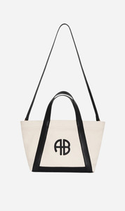 Anine Bing | Small Cara Tote - Natural Canvas With Black