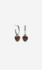 The Gift Guide: Meadowlark | Heart Jewel Signature Hoops Thai Garnet - Sterling Silver